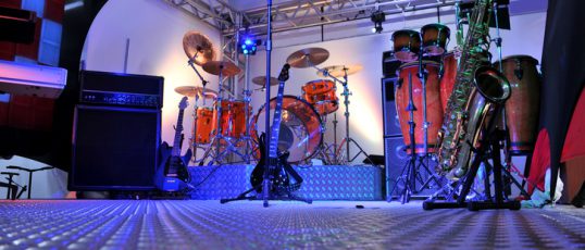 instruments on stage