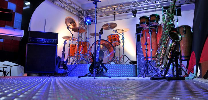 instruments on stage